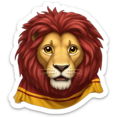 Gryffindor lion scarf hogwarts sticker