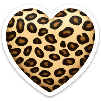 leopard print heart sticker