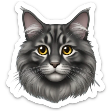 Black grey maine coon  sticker