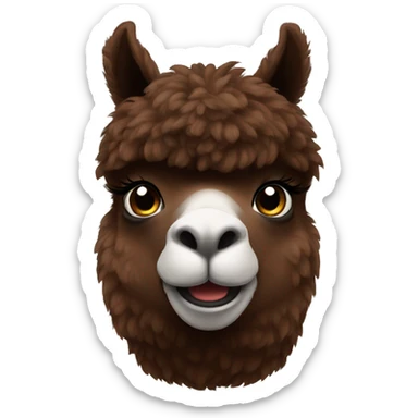 Dark brown alpaca  sticker