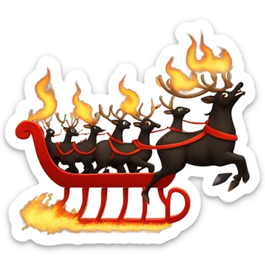 Satan’s sleigh pulled by 8 fiery reindeer  sticker