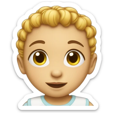 Baby with abc sticker