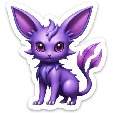 Shiny Dark Cute Edgy Cool Espeon-Haunter-Nidorino-fusion-hybrid full body  sticker
