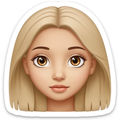 Cute girl with bindi and realistic eyes sticker