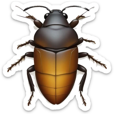 A golden cockroach with an N on the abdomen  sticker