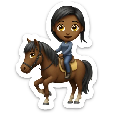 A girl on a horse sticker