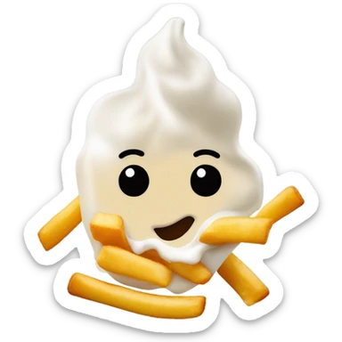 On fire french fry dipped in ranch dressing￼ sticker