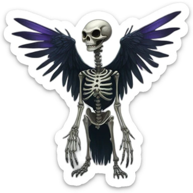 Egyptian eldritch skeleton bird of infinite darkness sticker