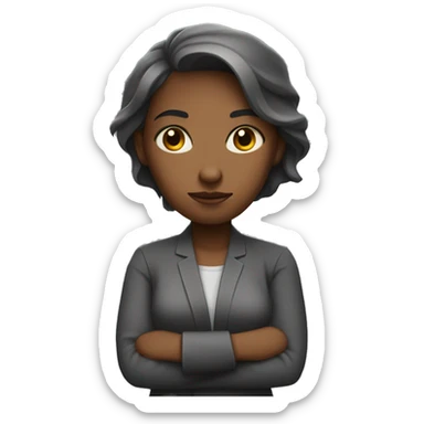 Female folded arms sadly sticker