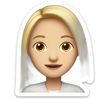 girl psychologist with long blond hair sticker