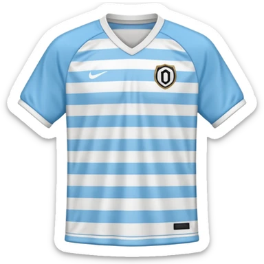 a plain vintage striped white and baby blue soccer jersey  sticker
