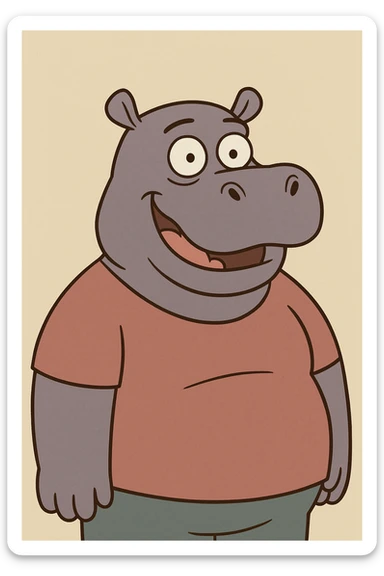 Hippo sticker