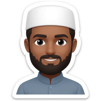 muslim man, bearded, dark skin tone sticker