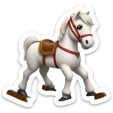 a cute rocking horse sticker