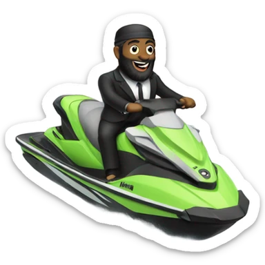 Rabbi on a jet ski  sticker