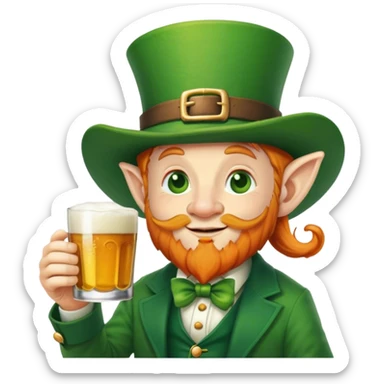 Leprechaun drinking alcohol  sticker