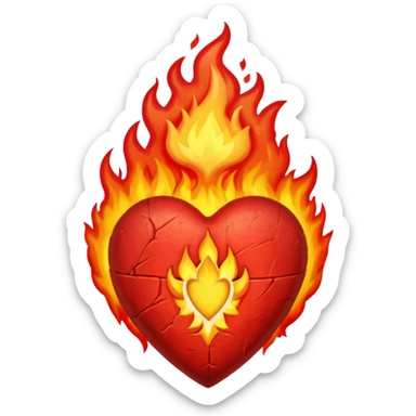 Sacred heart on fire sticker