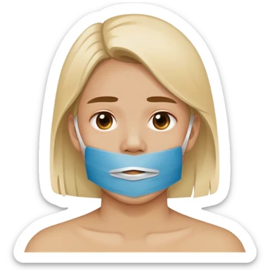 Person with tape over mouth sticker