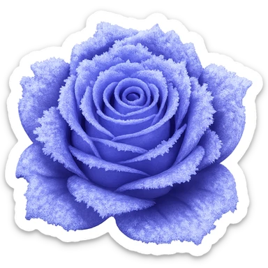 Make the frozen rose purple in the style of emoji (apple style emojis). Remove the background. sticker