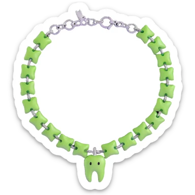 green bracelet with tooth charms sticker