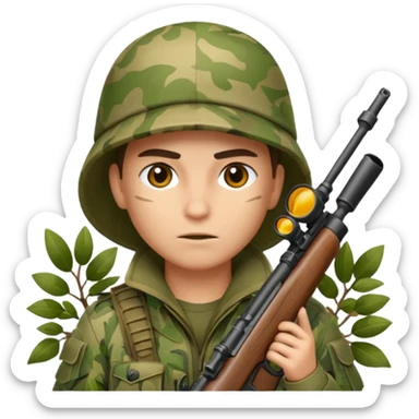 sniper in a bush sticker