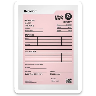 Pale Pink E-Tax Invoice receipt sticker