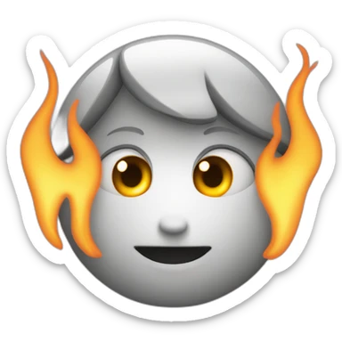 Emoji avec des flammes dans les yeux sticker