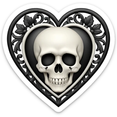 gothic heart with a skull sticker