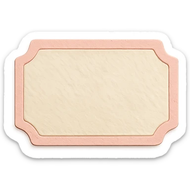 soft pastel hand-drawn label frame with soft edges, paper craft style, with a pink border sticker