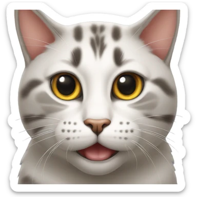 a cat with a mans head, face  is mewing sticker