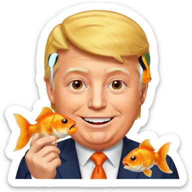 trump eating goldfish sticker