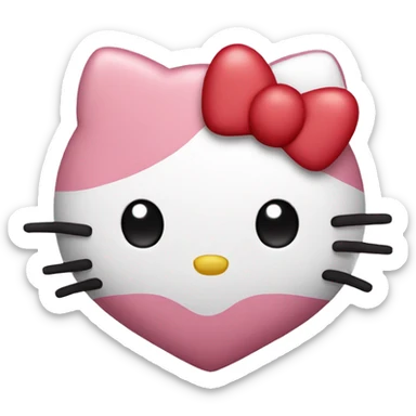 hello kitty with heart sticker