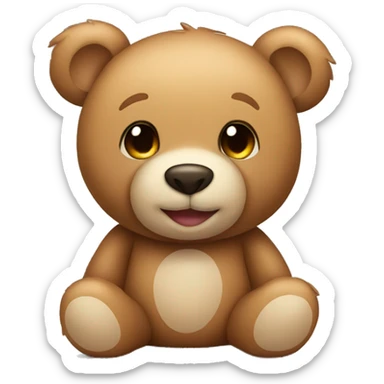 Cute light brown teddy bear sticker