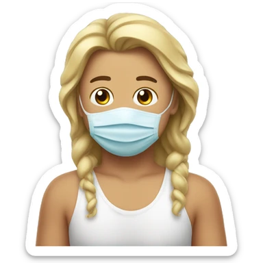 emoji qui porte un masque quu rit et derrière il pleure sticker