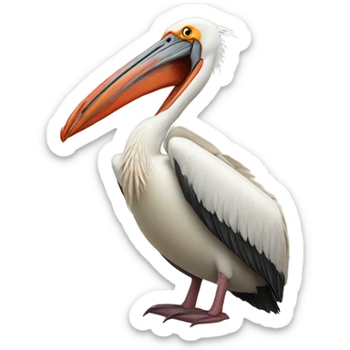 Pelican with crab hands sticker
