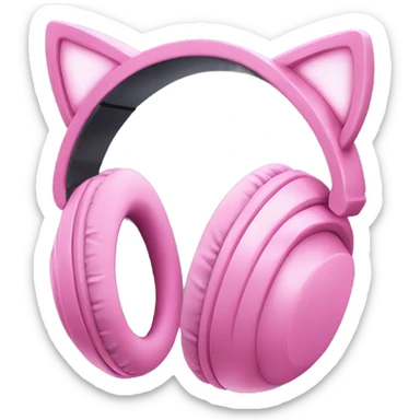 pink cat ear gaming headphones sticker