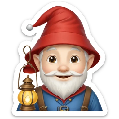gnome with lanthern sticker