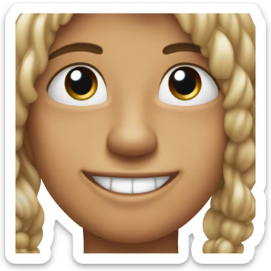 Pelo castaño largo ,ojos verdosos,sonrisa perfecta y unas mejillas sonrojadas  sticker