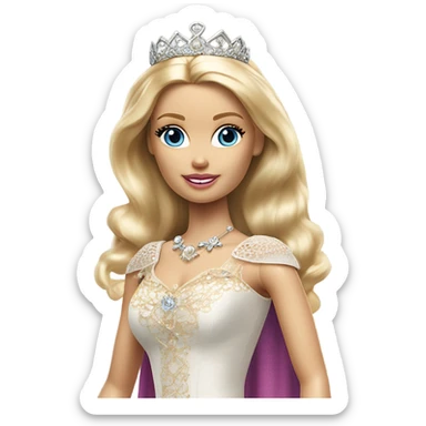 Blonde Barbie medieval princess  sticker