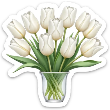 a white tulip bouquet  sticker
