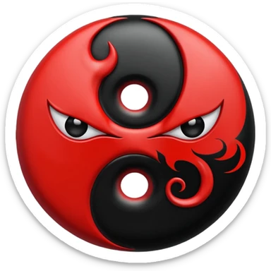 Yin Yang with Devil Combination sticker