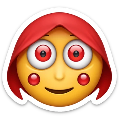 Genera un emoji de ojos rojos para copiar sticker