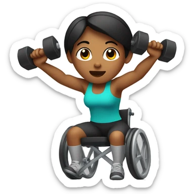 disabled woman lifting weights without one arm sticker