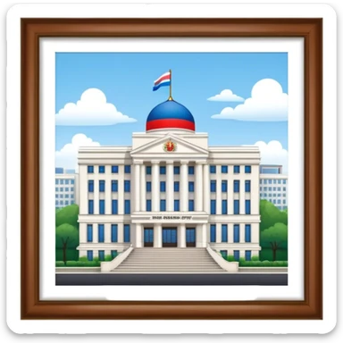 Russia Embassy building.  looks realistic. Not a painting, just a building sticker