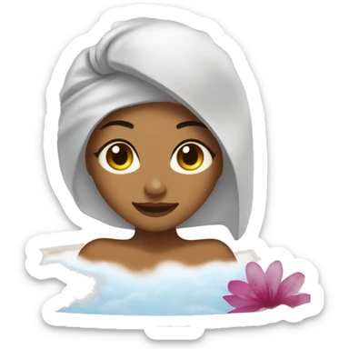 Girl relaxing in spa sticker