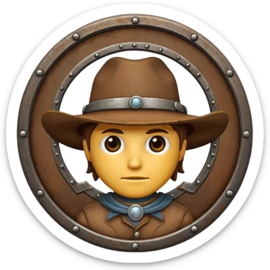  brown western badge sticker