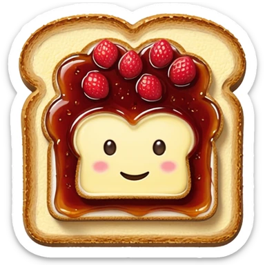 Toast with Butter and Jam no face 
 sticker