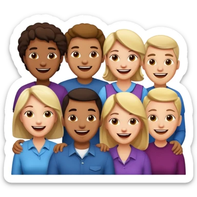 6 people, 4 men and 2 women sticker