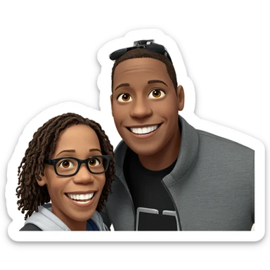 smiling boys outdoors in sunlight sticker