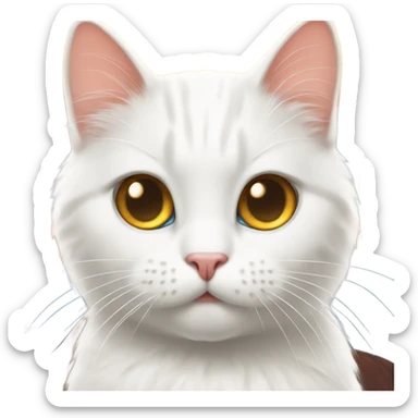 White cat with Golden Gate Bridge in background sticker